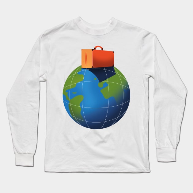 Suitcase on the world Long Sleeve T-Shirt by nickemporium1